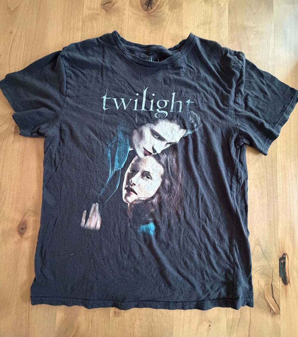 VTG Twilight Movie T Shirt Mens Large Black Edward Bella Graphic Film Promo